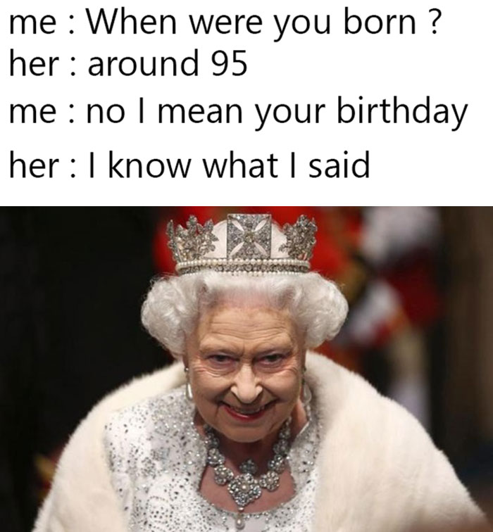 Queen Elizabeth and Trisha Paytas meme